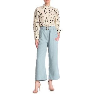 Sweet Rain Courdory Waist Belted Pants Mint Blue
